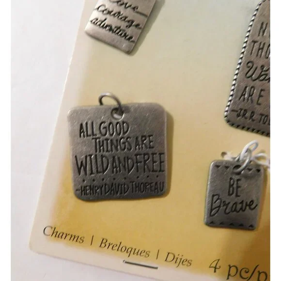 Bead Landing Gypsy Desert Charm Set of 4 Inspirational Quotes Crafts Jewelry - Picture 3 of 5